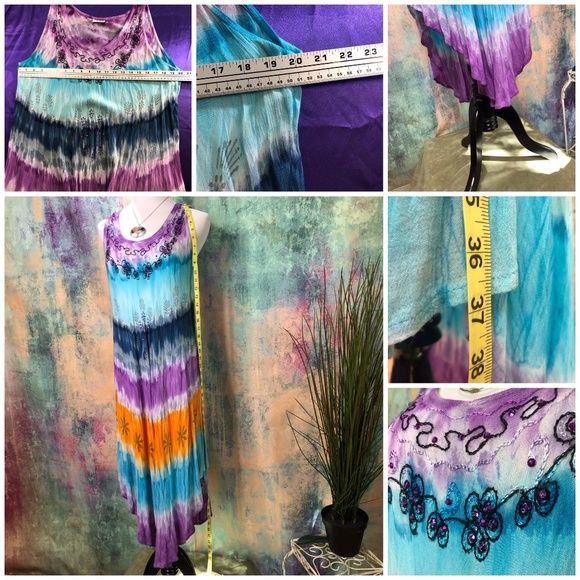 📌Shoreline Resort Spring Tie Dye Tank Dresses - Picture 8 of 8